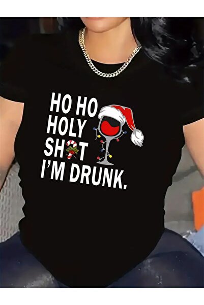 1001moda Short Sleeve T-Shirt Women | Fiber, Funny Christmas Design With Sant...