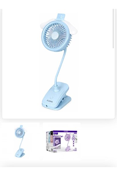DIGERUI Şarjlı Mini Fan Auhma AUFN13 Kıskaçlı Mandallı Led Işıklı Akrobat Esn...