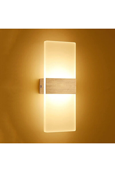 LEDIGANT Aplică LED de perete 20W, 3 temperaturi de culoare, aspect lemn, 27x...