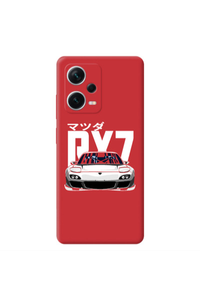 Other Xiaomi Poco X5 Car Rx7 Red Colored Silicone TPU Θήκη