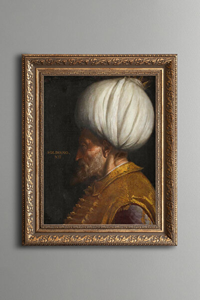 epiqart Kanuni Sultan Süleyman - Vintage Patterned Painting - Thick Model