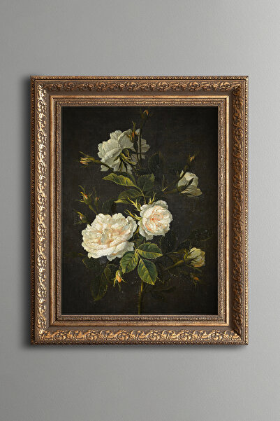 epiqart Rose Still Life - Vintage Patterned Painting - Thick Model