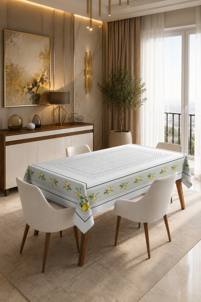 Befahomes LİMON DESEN BASKILI MASA ÖRTÜSÜ