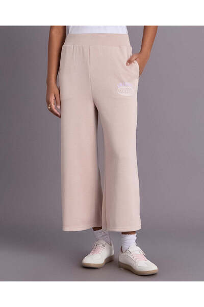 REDTAG Senior Girls Beige Scuba Wideleg Pants