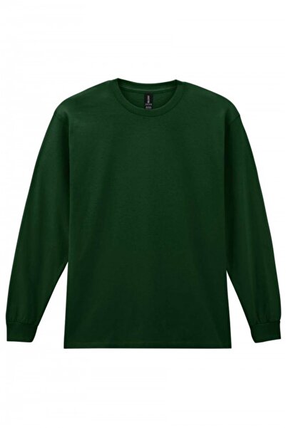 GILDAN Tricou unisex cu mânecă lungă, 100% bumbac, GI 2400 Ultra Cotton, Verd...