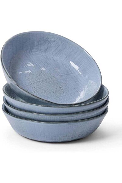 Famiware Moonlight 4 Piece Stoneware Pasta Bowls Set, 8.7 inches, 32oz, Linen...