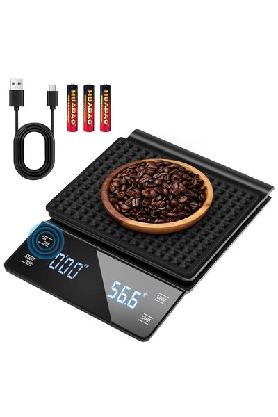 Arabest Digital Coffee Scale,Rechargeable Espresso Scale with Timer,0.1g/3KG ...