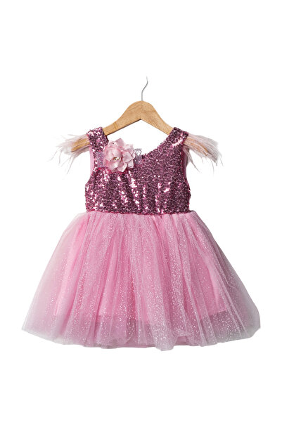 LENDASHOP Girl's Sequined and Glittered Evening Dress Cotton Fabric for 2-5 Y...