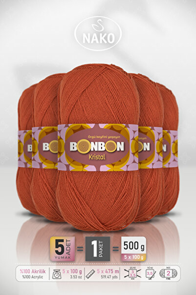 BONBON Κρύσταλ - Κανέλα (98871) - Συσκευασία 5 τεμαχίων - 100γρ/475μ - Νήμα γ...
