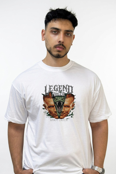 Anetos Λευκό μπλουζάκι με στάμπα Randy Orton Cobra Design