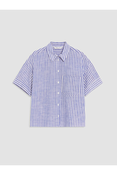 LC Waikiki Rmz Gi̇yi̇m Farkiyla Striped Loose Fit Women's Shirt