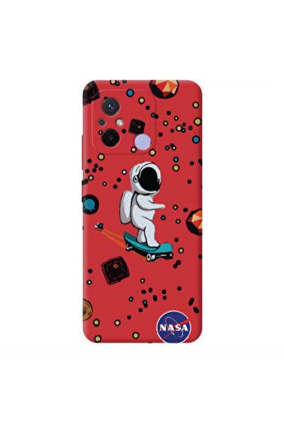 Other Xiaomi Redmi 12C Astronaut with skateboard Red Colored Silicone TPU Θήκη