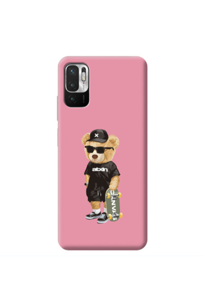 Other Xiaomi Redmi Note 10 Pro 5G Bear with glasses Pink Colored Silicone TPU...