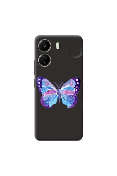 Other Xiaomi Redmi 13C Big Butterfly Black Colored Silicone TPU Θήκη