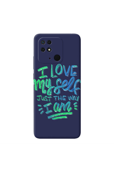 Other Xiaomi Redmi 10C I Love My self Dark blue Colored Silicone TPU Θήκη