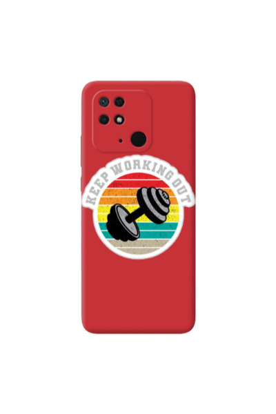 Other Xiaomi Redmi 10C Keep working out Red Colored Silicone TPU Θήκη