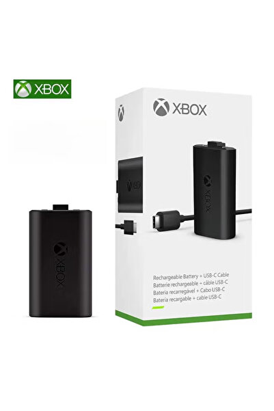 xbox مجموعة الشحن والتشغيل: بطارية قابلة للشحن مع كابل USB من النوع C، لون أسود
