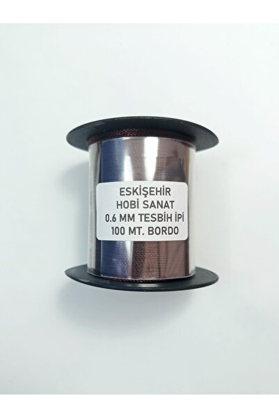 Eskişehir hobi sanat 0.6 mm 100 Meters Polyester Cord Burgundy Color Polyeste...
