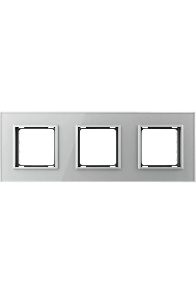 OEM Livolo 3-way switch frame, horizontal mounting, silver