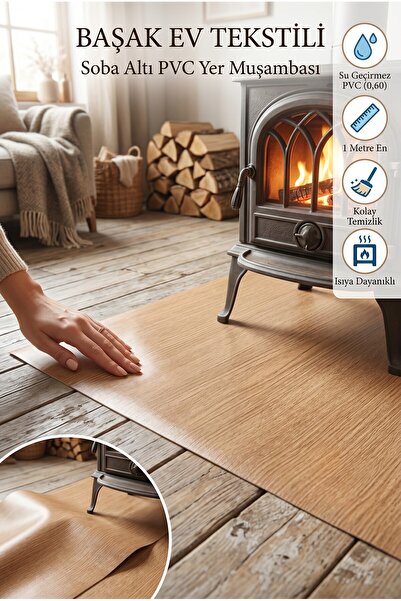 Başak Ev Tekstili Yer Zemin Döşemesi Kaplaması Yanmaz Soba Altı Pvc Yer Muşam...