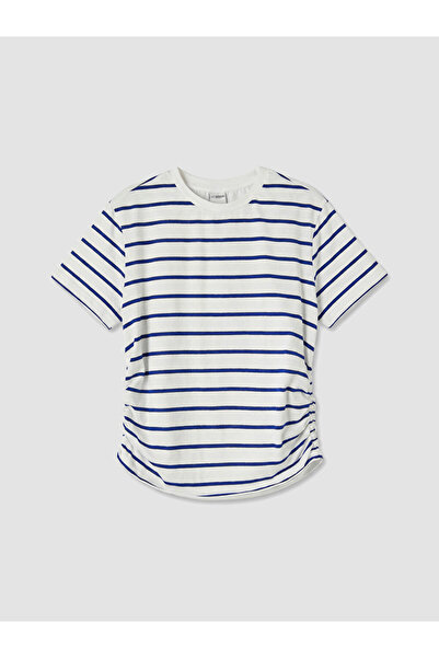 LC Waikiki Striped Drawstring Girls' T-Shirt
