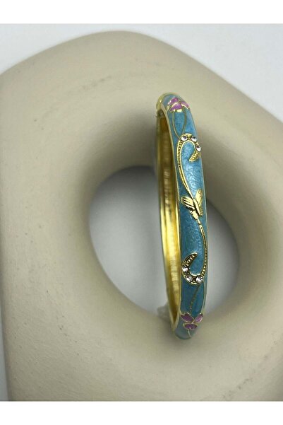 BİJU YILMAZ 26Kmp02 - Blue Butterfly Enamel Clamp