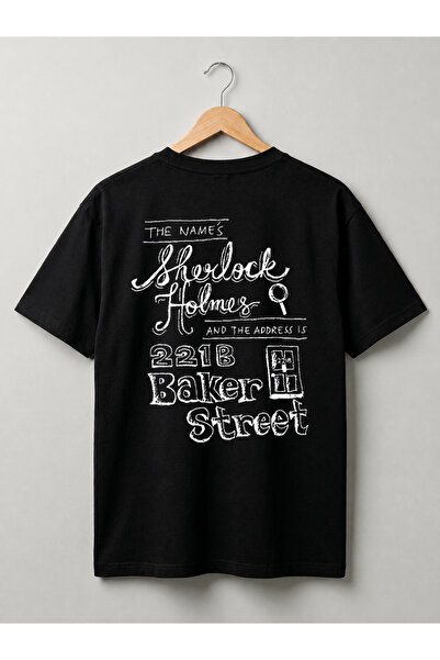 Grafftee Clothing تي شيرت من القطن الفاخر للجنسين بتصميم مطبوع خاص من شيرلوك ...