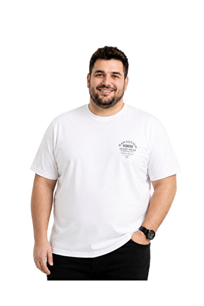 BattalModa Tricou alb cu mânecă scurtă și gât rotund pentru bărbați, mărimi m...