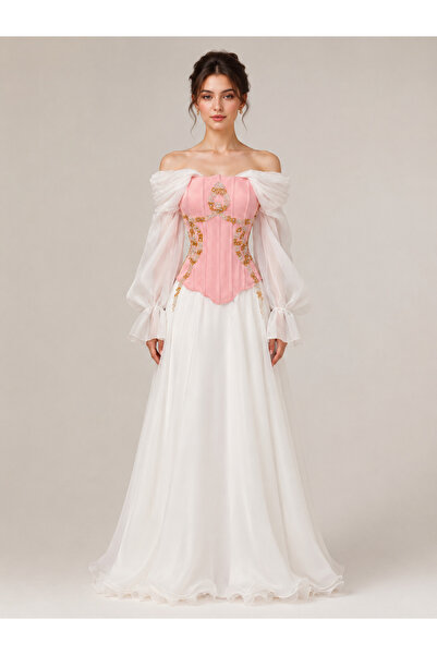 berlanty Charming Evening Dress with Off-The-Shoulder Design and Zipper Back