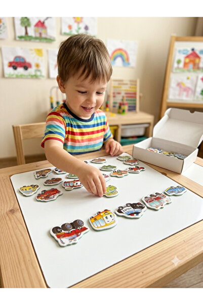 Manyetik Taşıtlar 30 Parça Eğitici Magnet Seti – 3+ Yaş Araçlar ve Ulaşım Araçları Öğrenme Oyuncağı
