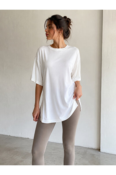 Yzsmoda Oversize Yan Yırtmaçlı Basic Tişört