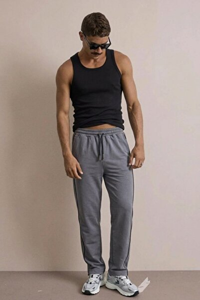 comstar Men's Comfortable Gray Sweatpants with Elastic Pockets
