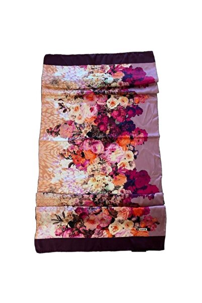 Aker Sura Silk Shawl 55246 Purple Flower Pattern