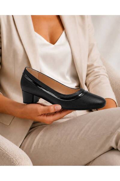 YADE MODA Women's Black Thick Heel Stylish Design Comfortable Fit Mother Even...