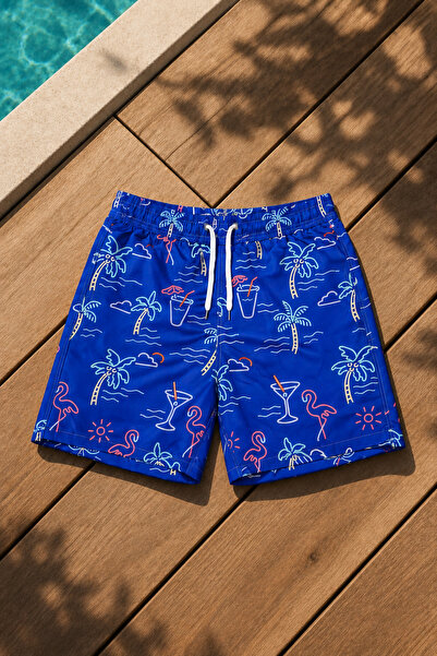 Yalçınoğlu Kids Pantaloni scurți de baie pentru copii, imprimați, cu uscare r...
