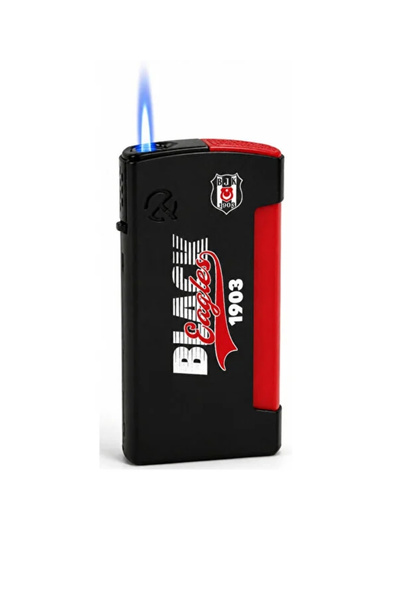 ONRSTORE Siyah Metal Pürmüz Alevli Gaz Dolumlu Rüzgar Geçirmez Çakmak