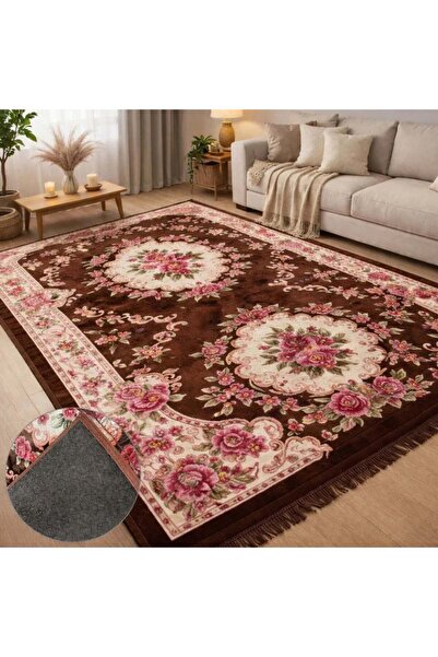 CASA JOY Covor clasic cu model floral 200 x 300 cm, Model elegant cu trandafi...