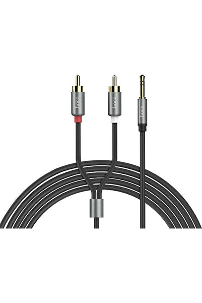 hoco. Hoco Καλώδιο Ήχου Γκρι 3.5mm Αρσενικό σε RCA Αρσενικό 1.5μ με Επιχρυσωμ...
