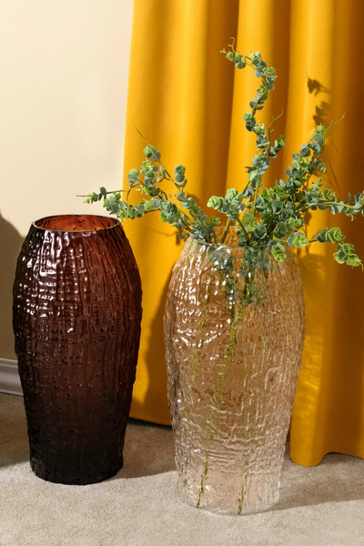 Paşabahçe Nude Molten Floor Vase Transparent, Stylish Decorative Vase
