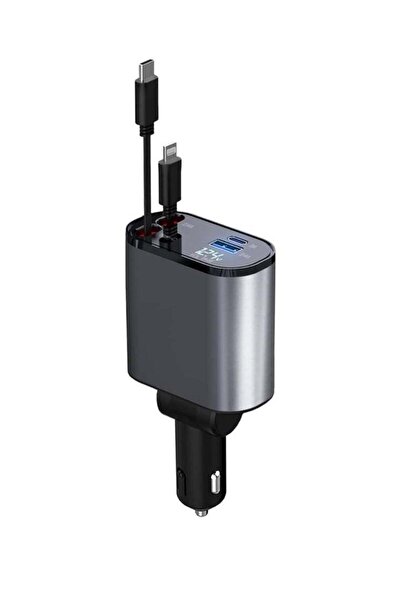 ELTRAZONE Car Charger 66W Retractable, 4-in-1 Fast Car Phone Charger with Ret...