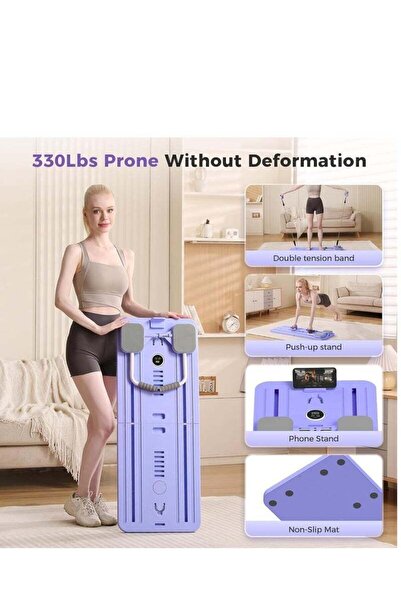 ELTRAZONE (Purple) Pilates Board - Pilates Reformer Set Multi-Purpose Foldabl...
