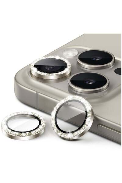 ELTRAZONE Camera Lens Protector for iPhone 15 Pro/Pro Max, Bling Glitter 9H T...