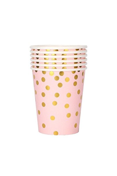 genaja Set 10 Pahare Petrecere, Imprimeu cu Buline, din Carton, 250 ml, 7.5 x...