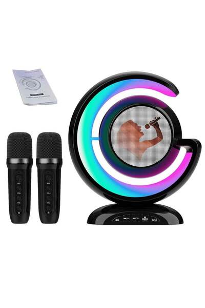 ELTRAZONE Karaoke Machine, Portable Bluetooth Speaker with 2 Wireless Microph...