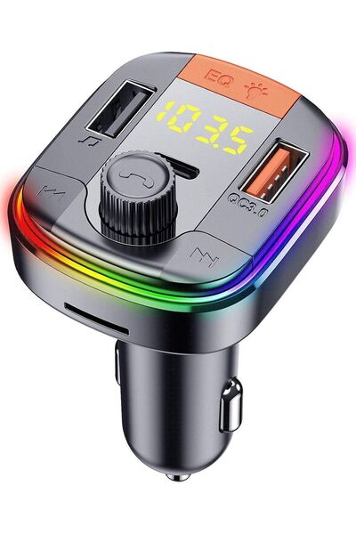 ELTRAZONE Car FM Transmitter Fast Charger Bluetooth 5.0 QC 3.0 Type C PD 2 US...