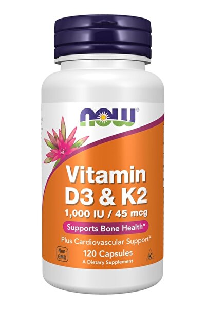 Now Foods Vitamin D3 and K2 Veg Capsules 1000 IU 45mcg Bone and Cardiovascula...