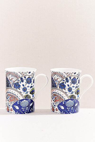 Paşabahçe Iznik Plates 2-Piece Mug Set, Tableware Accessory