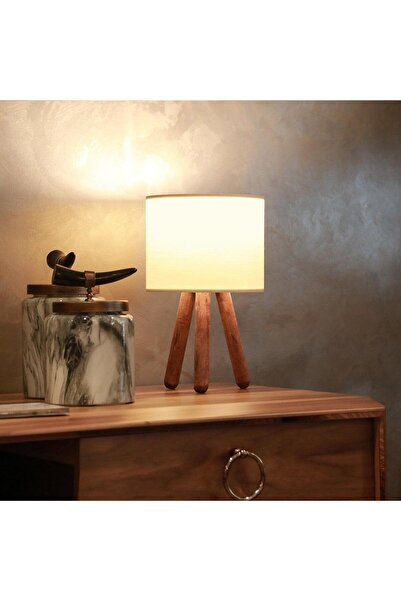 Adore Veioză Aydak Table Lamp, Bej, 19x15x32 cm