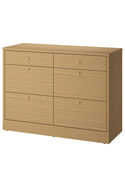 IKEA TONSTAD 6 çekmeceli şifonyer, meşe kaplama, 120x47x90 cm akdenizshop