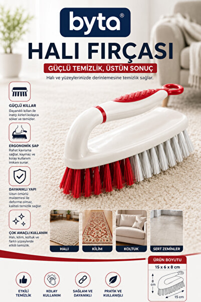 BYTA Carpet Brush Ergonomic Handle Multipurpose Carpet Rug Sofa and Upholster...